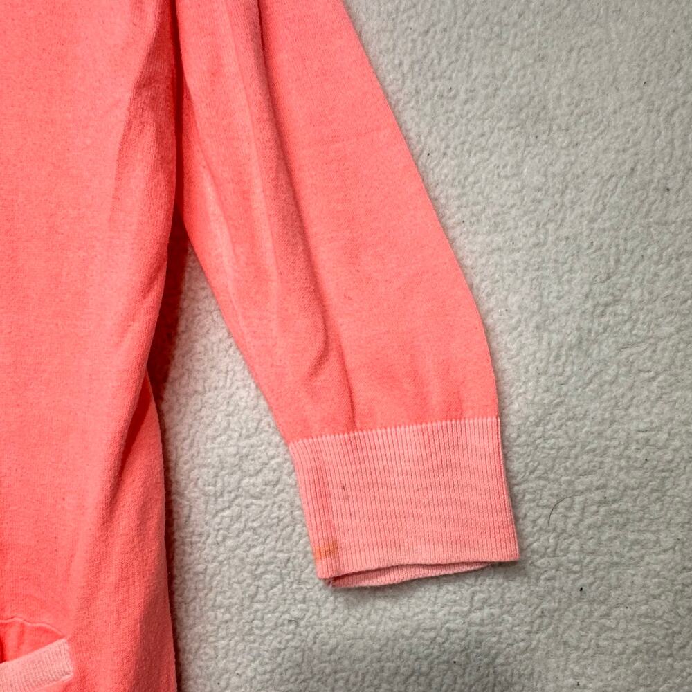 GAP Neon Coral Cardigan Small Cotton Button Front Sweater - Picture 6 of 8